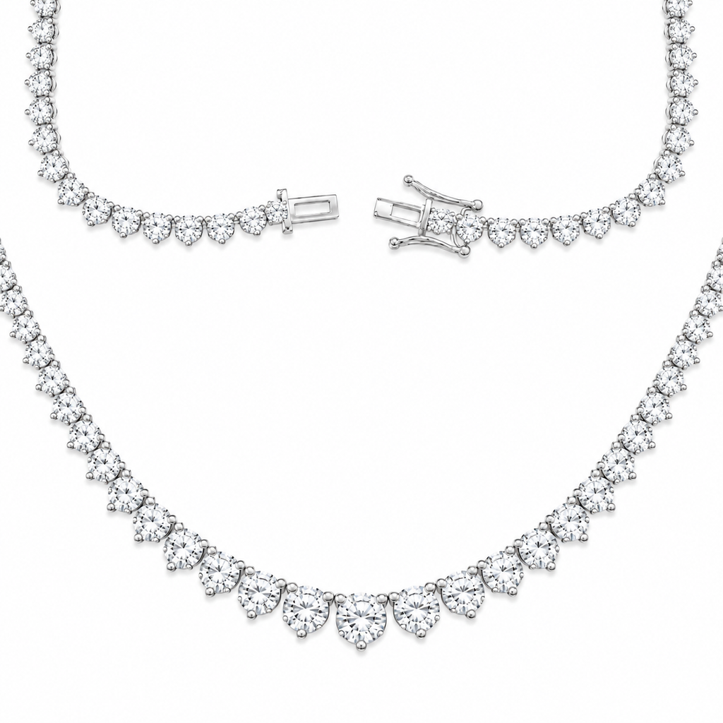 Graduated Lab- Grown Diamond Riviera Necklace- 9.00 ctw