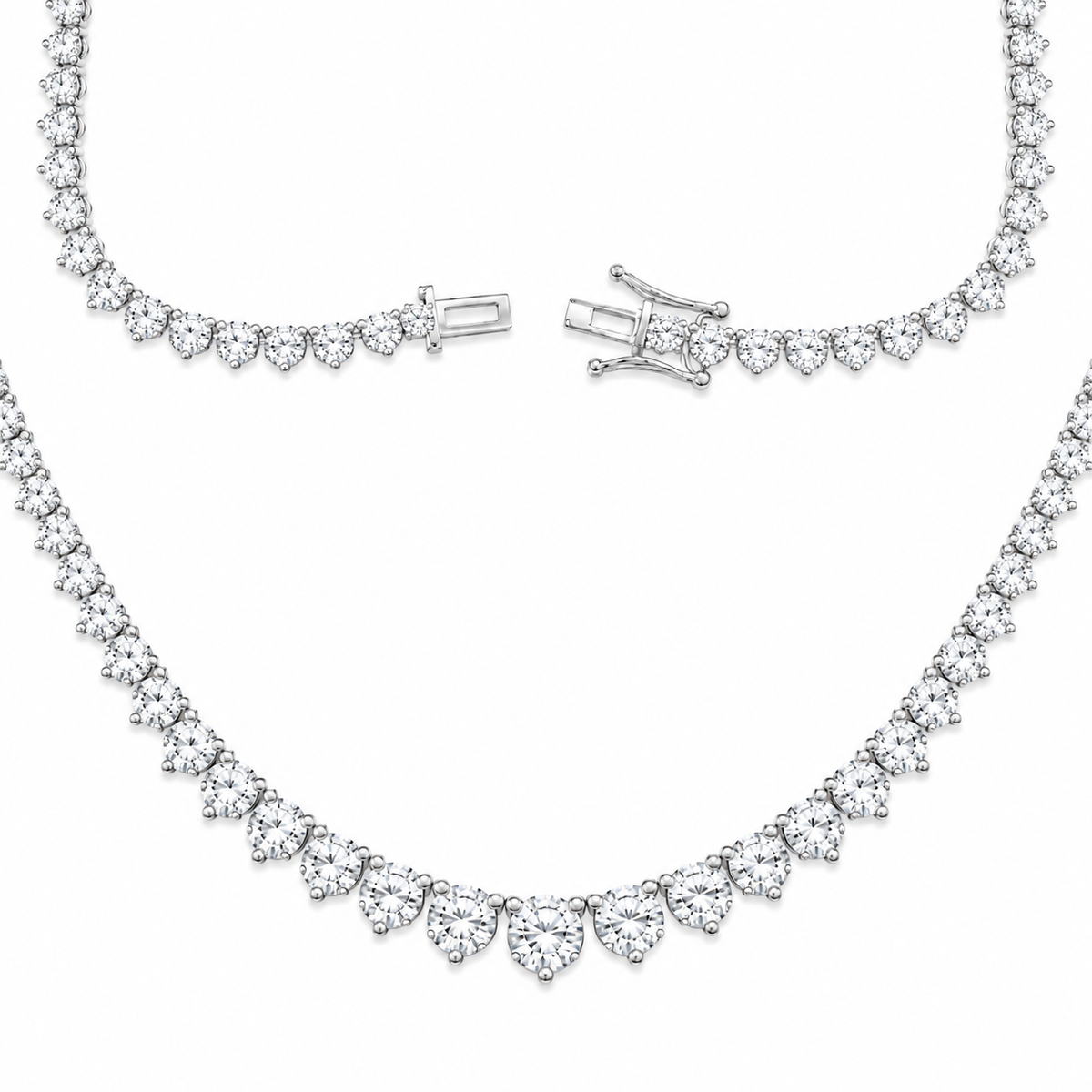 Graduated Lab- Grown Diamond Riviera Necklace- 9.00 ctw