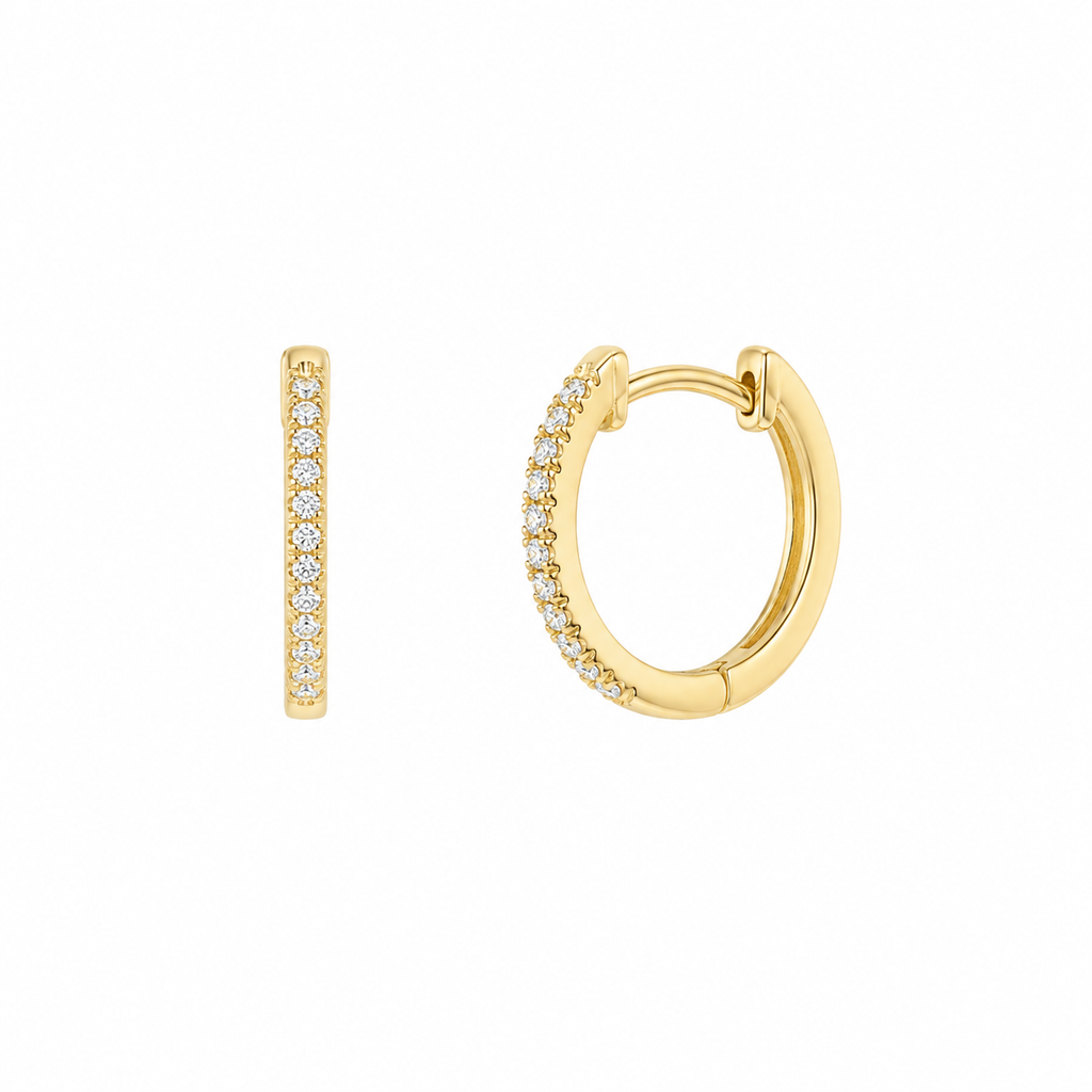 Diamond Huggie Earrings