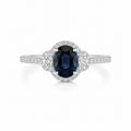 Sapphire Diamond Halo Ring