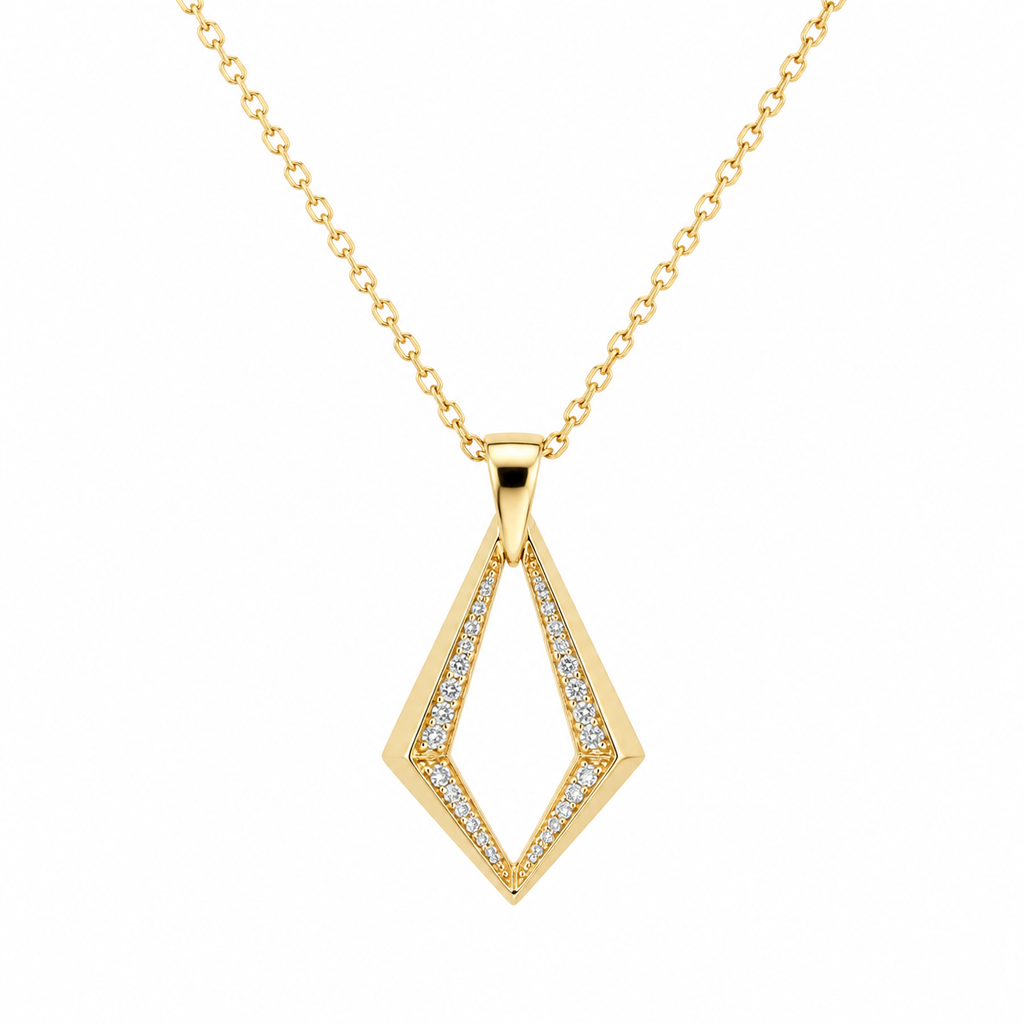 Diamond Geometric Pendant Necklace