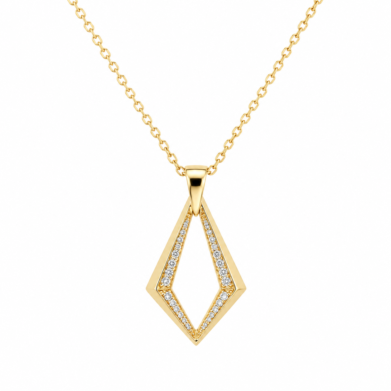 Diamond Geometric Pendant Necklace