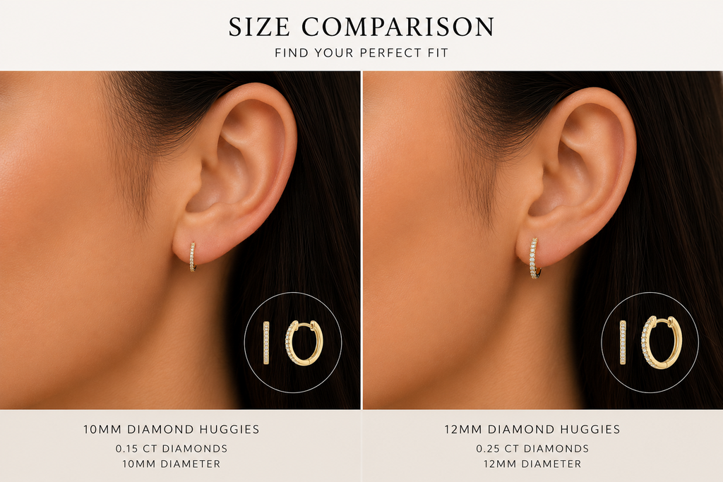 Diamond Huggie Earrings