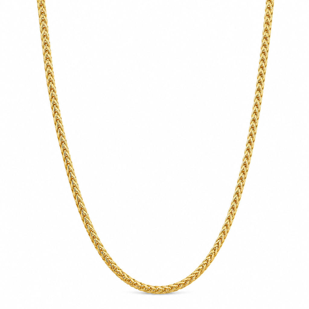 18K Solid Gold Franco Chain Necklace 2.3 mm