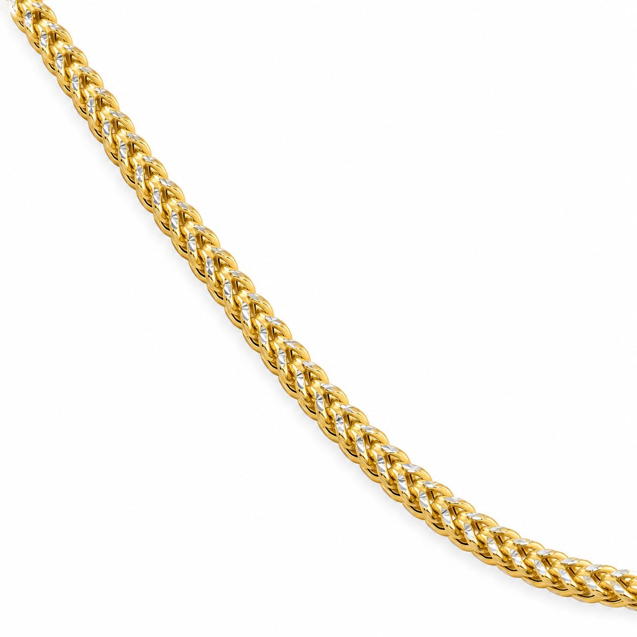 14K Gold Diamond Cut Franco Chain Necklace