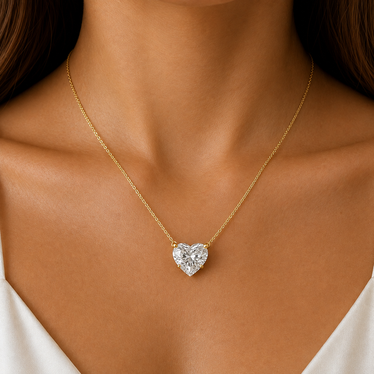 IGI Certified Diamond Heart Pendant Necklace