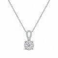 Diamond Halo Pendant Necklace