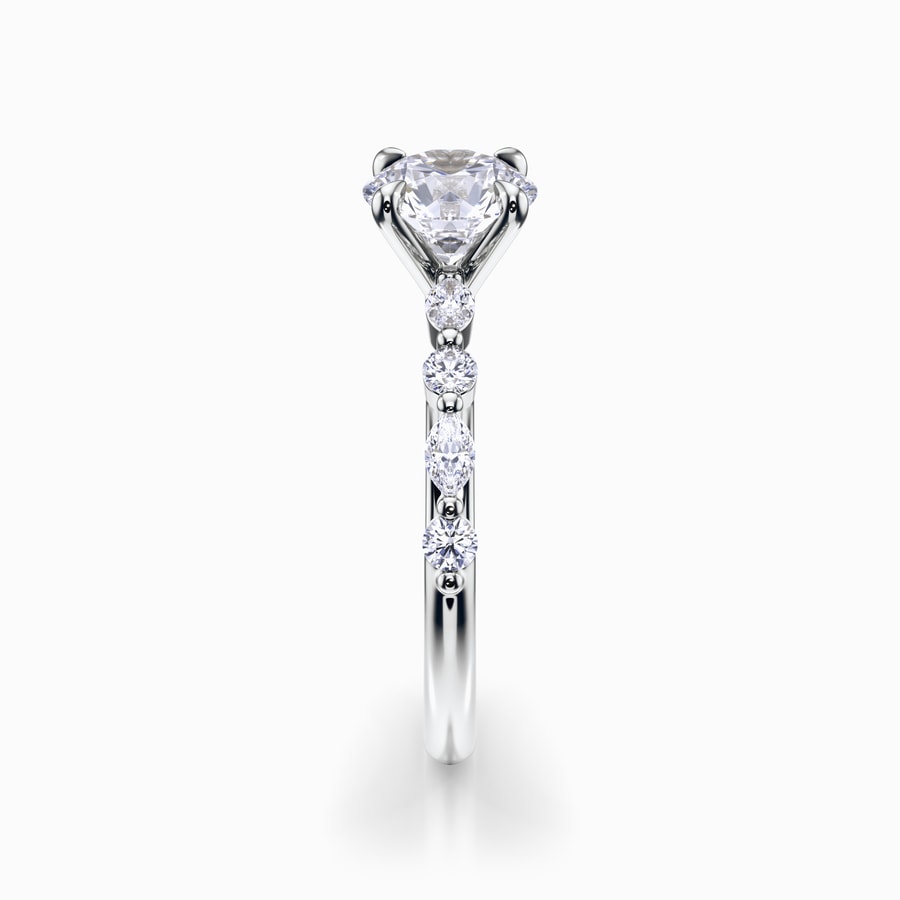 Versailles Diamond Engagement Ring in White Gold