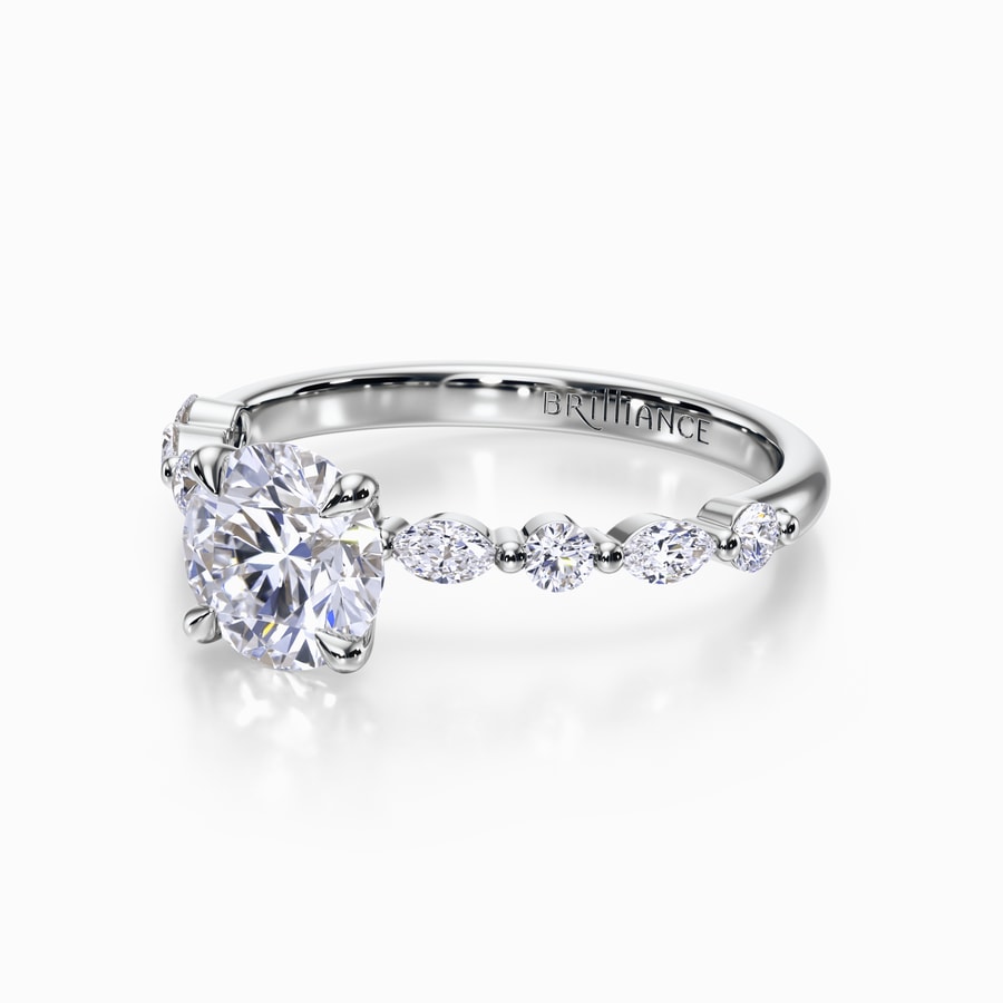 Versailles Diamond Engagement Ring in White Gold