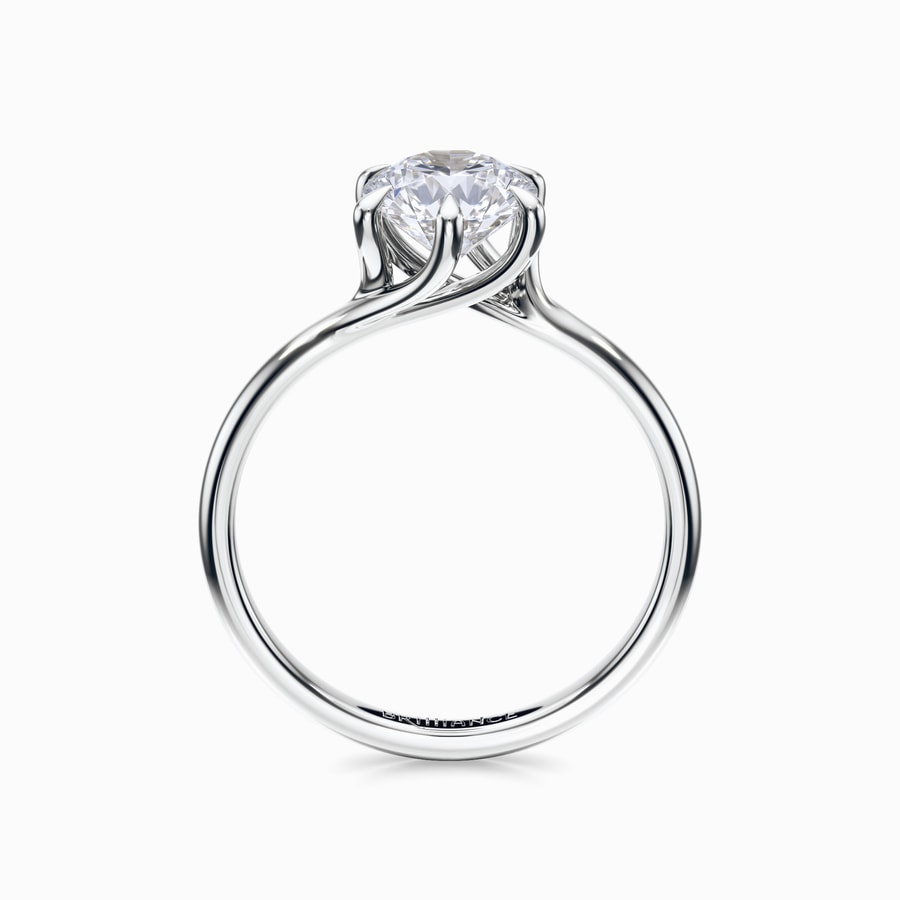 Royal Twist Solitaire Ring in White Gold
