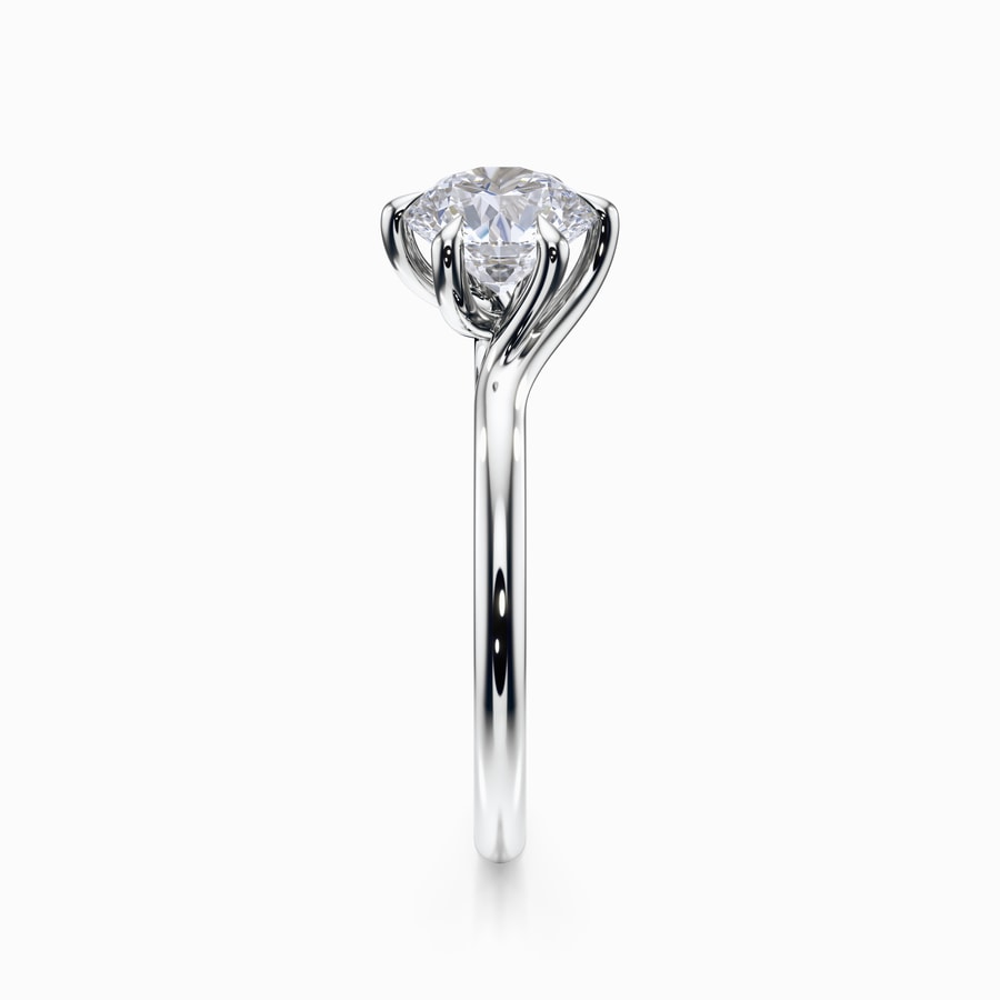 Royal Twist Solitaire Ring in White Gold