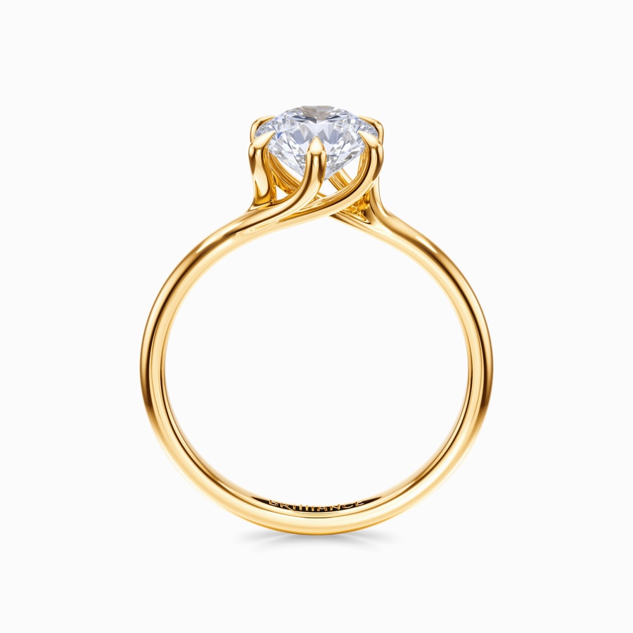 Royal Twist Solitaire Ring in Yellow Gold