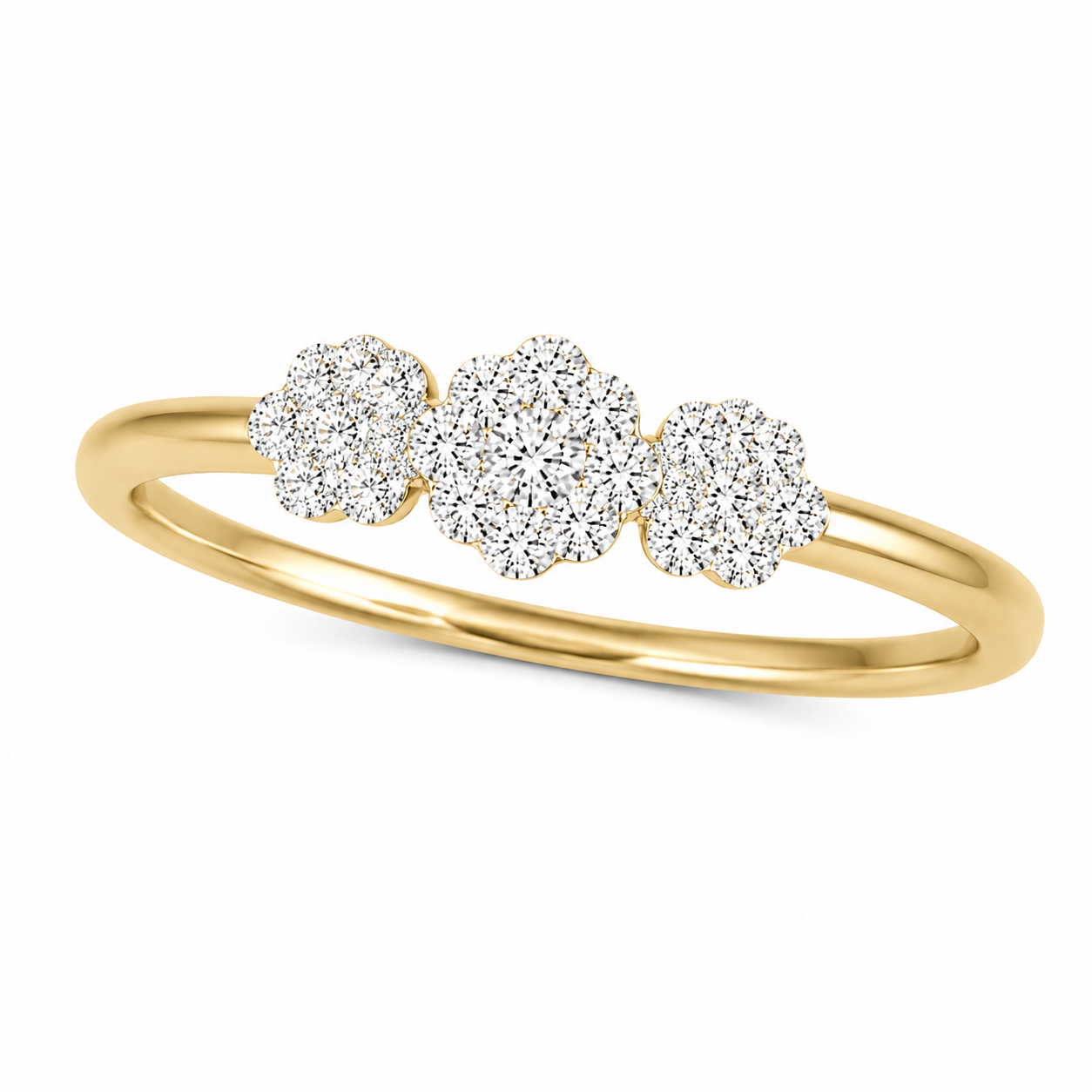 Diamond Floral Cluster Ring