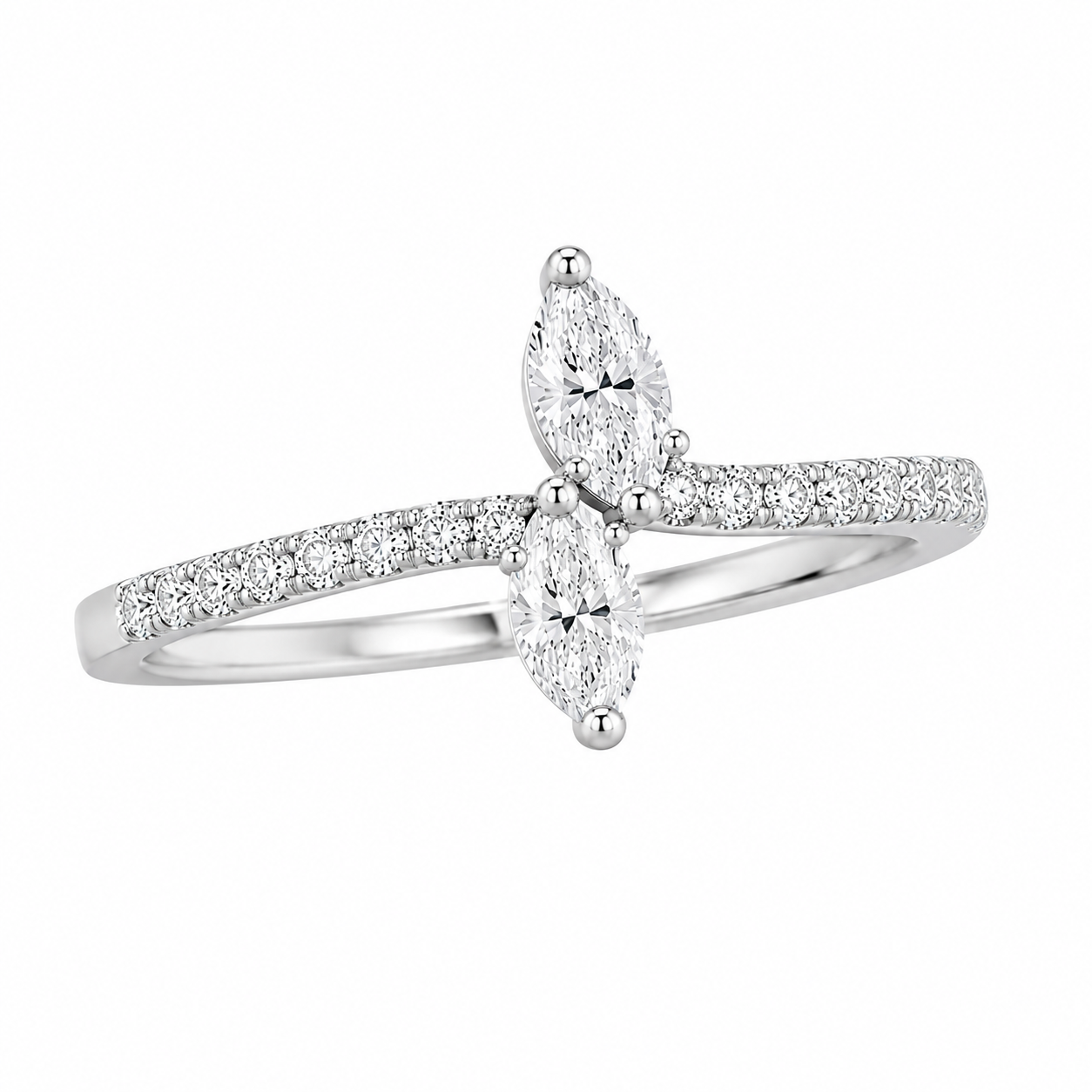 Marquise Diamond Bypass Ring
