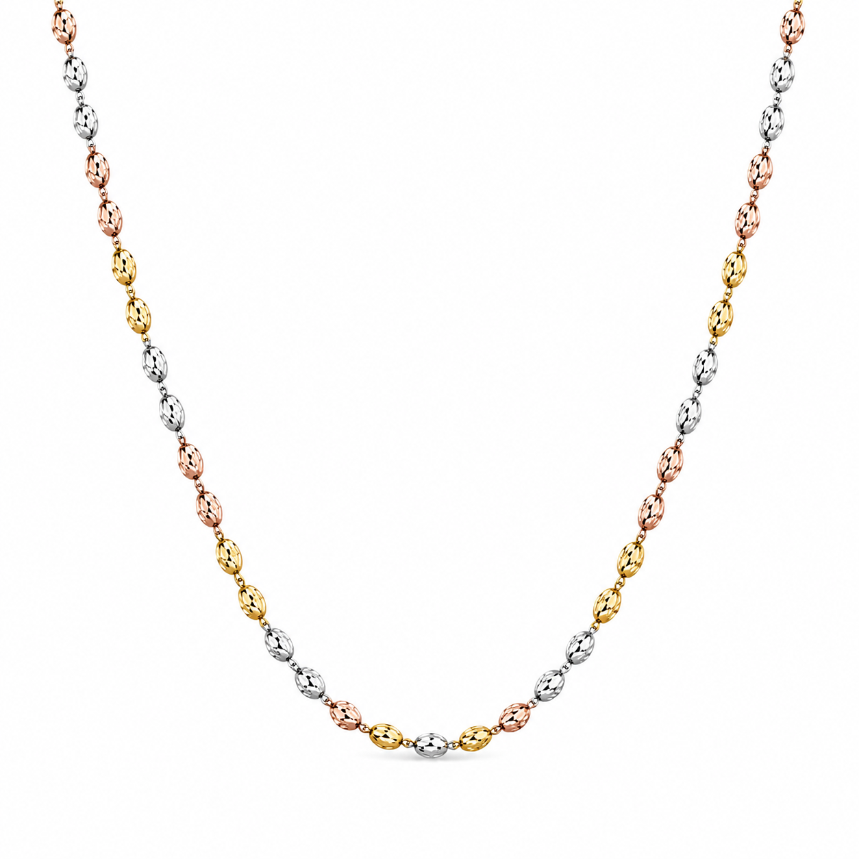 14K Tri-Color Typhoon Bead Necklace