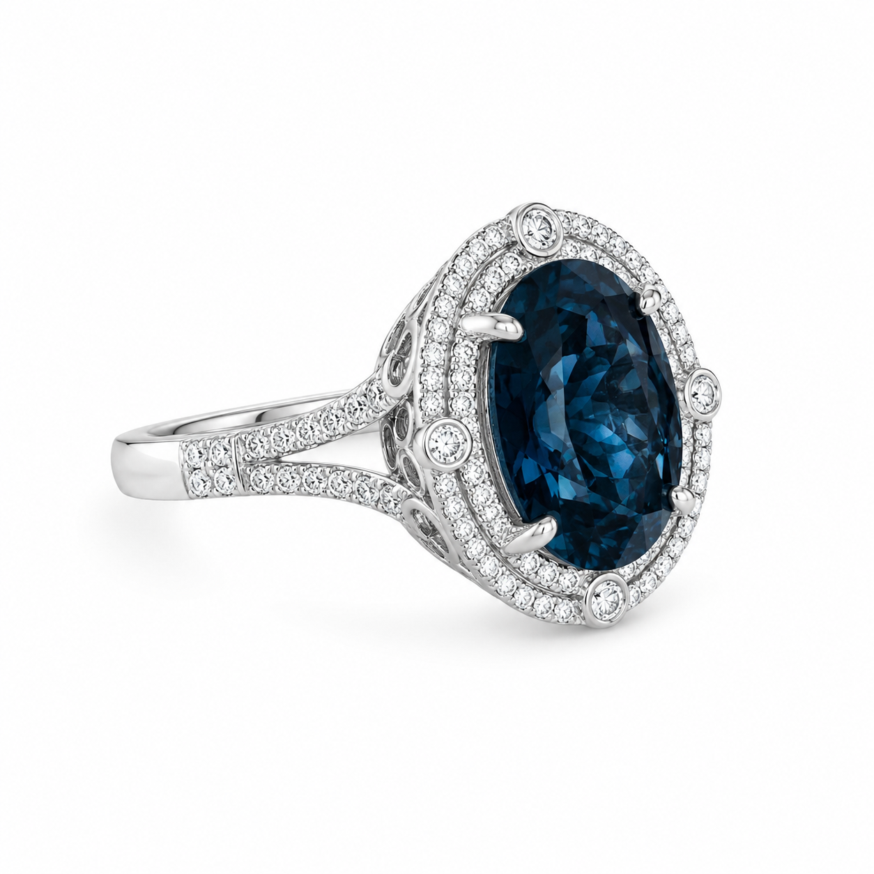 London Blue Topaz & Diamond Ring