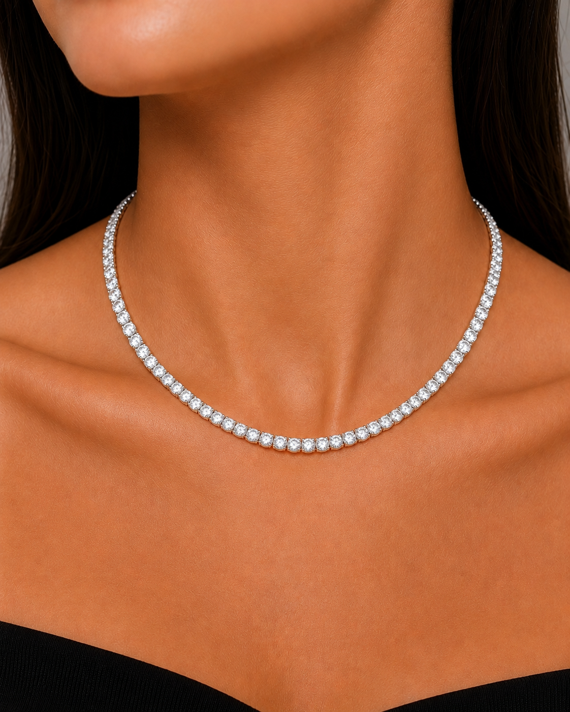 Classic Lab Grown Diamond Tennis Necklace