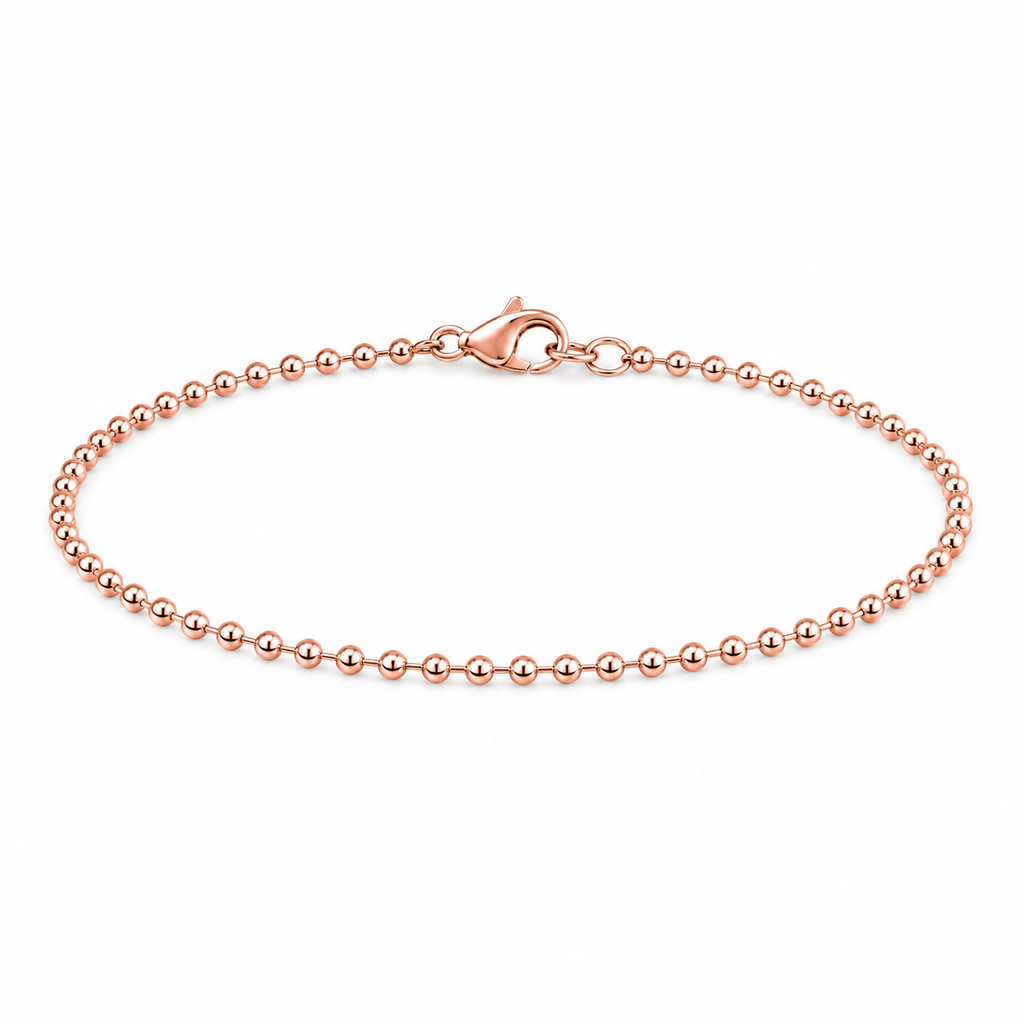 14K Rose Gold Bead Ball Bracelet