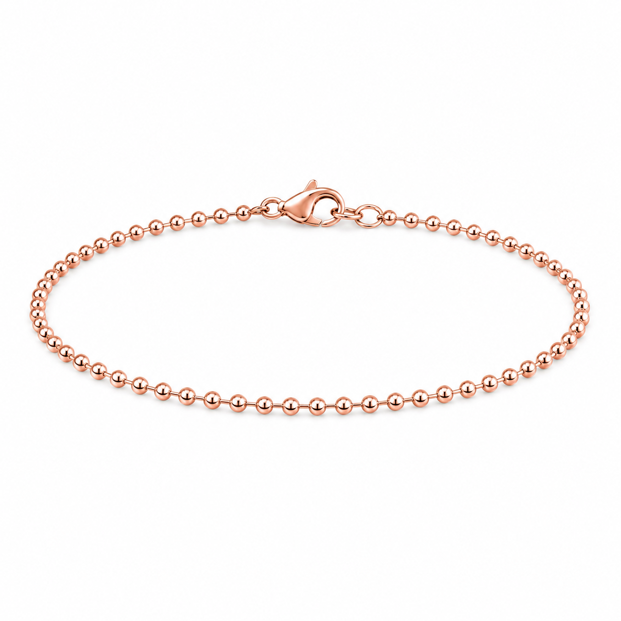 14K Rose Gold Bead Ball Bracelet