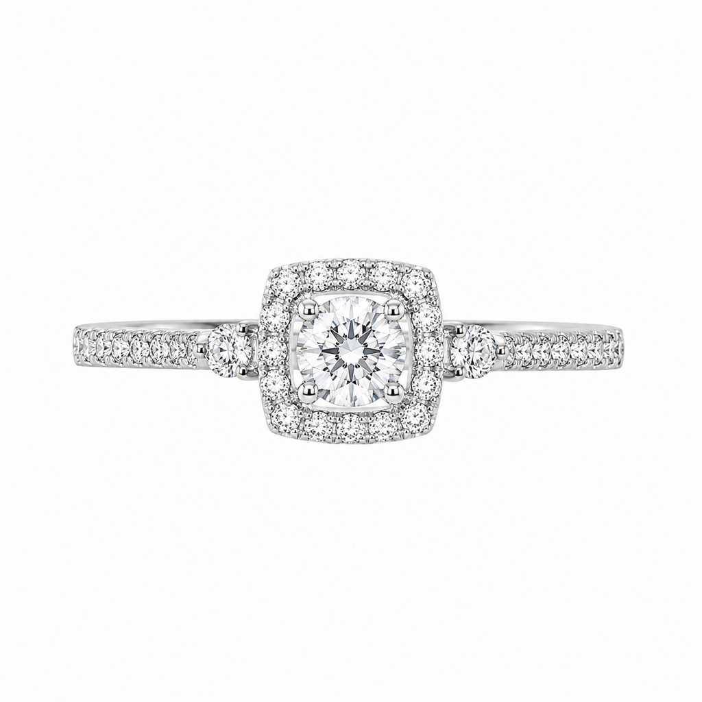 Diamond Halo Engagement Ring