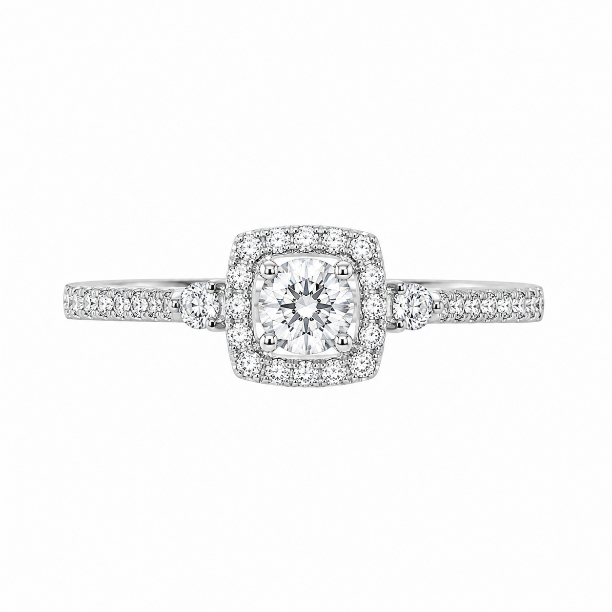 Diamond Halo Engagement Ring