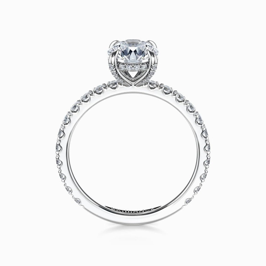 Engagement Ring With Diamond Prongs In White Gold