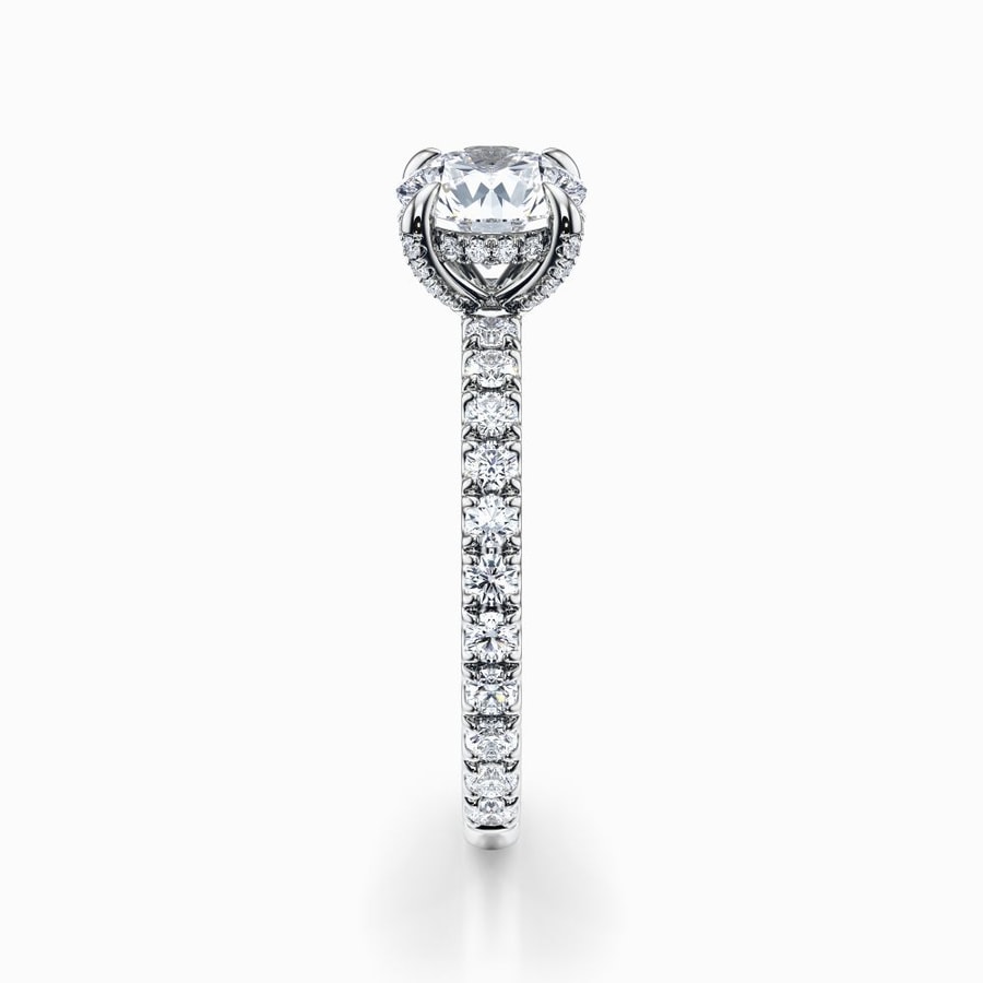 Engagement Ring With Diamond Prongs In White Gold