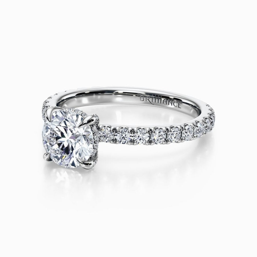 Engagement Ring With Diamond Prongs In White Gold