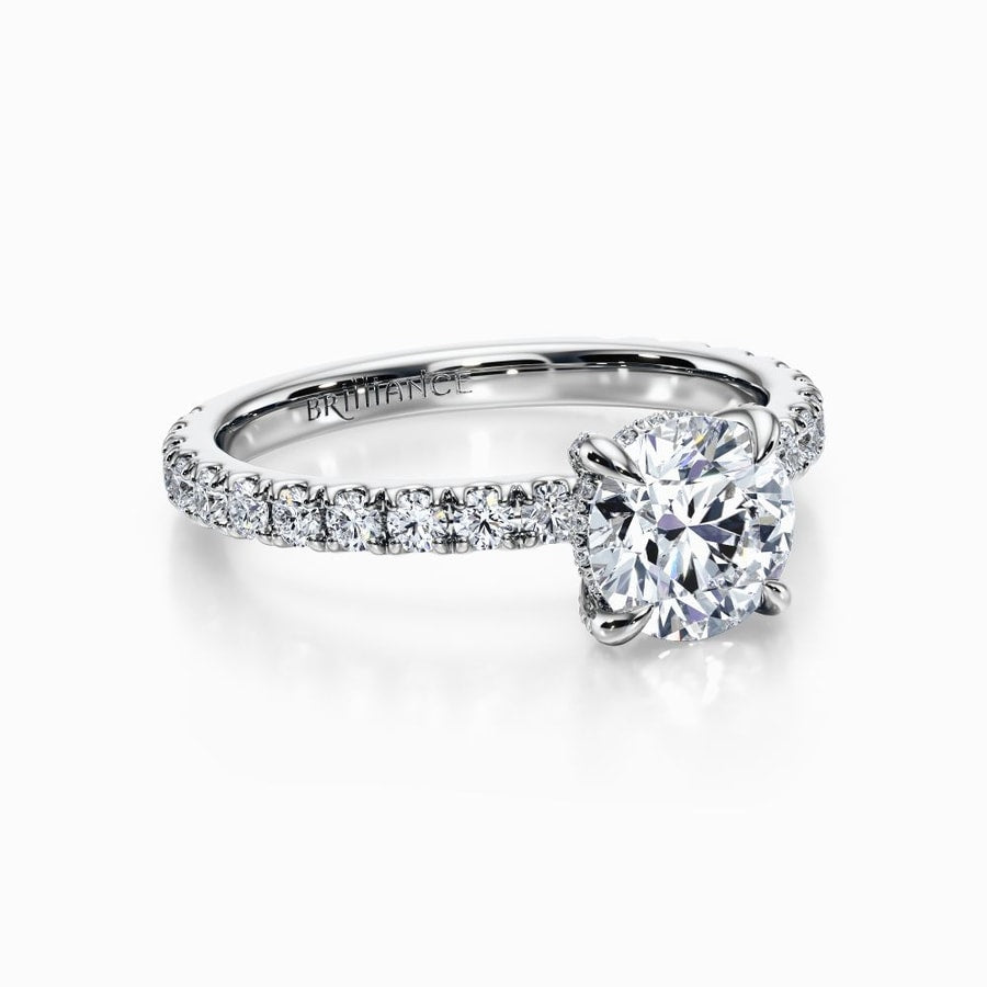 Engagement Ring With Diamond Prongs In White Gold