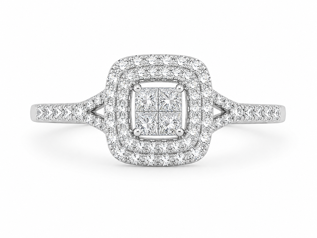 Diamond Double Halo Ring