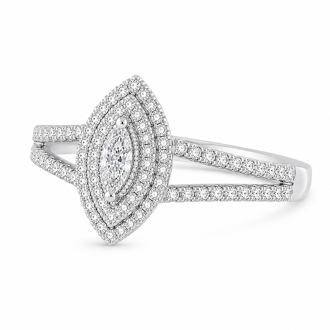 Marquise Diamond Halo Ring