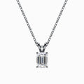 1/2 Carat Lab Diamond Emerald Pendant in White Gold