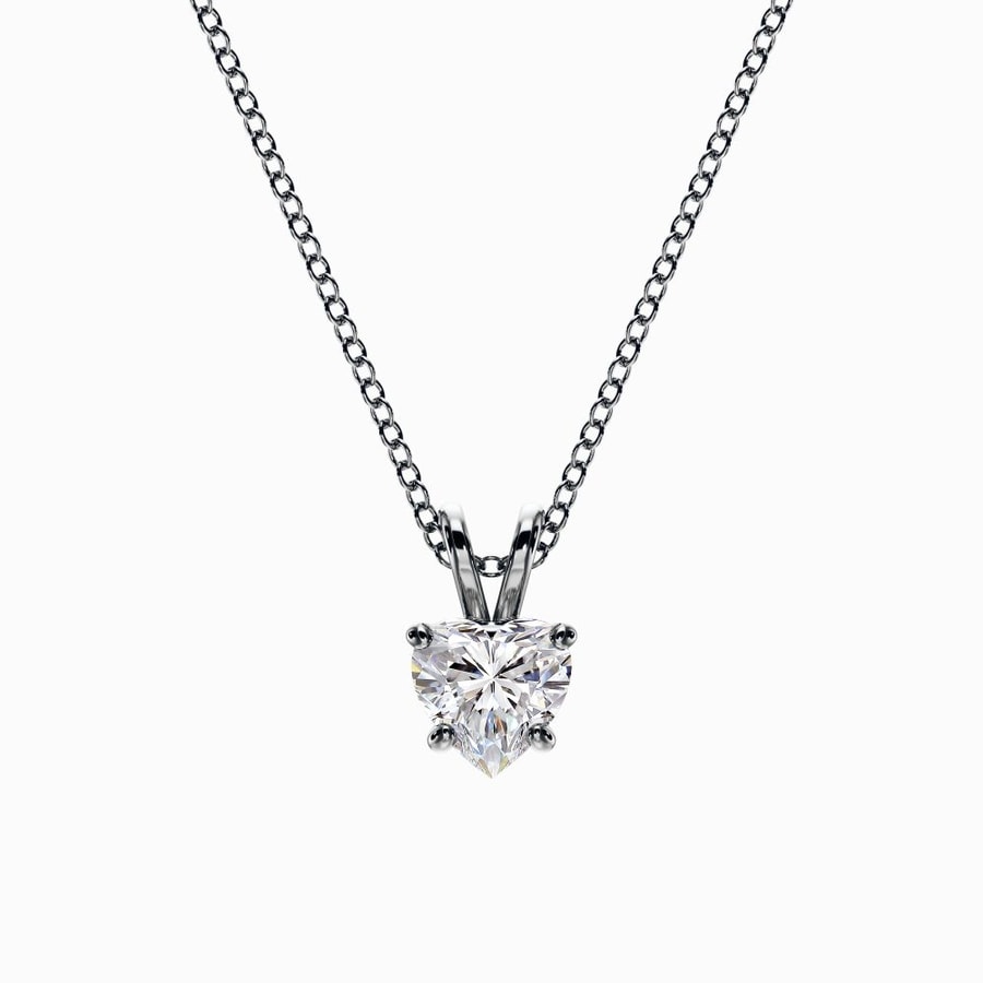 1/2 Carat Lab Grown Heart Pendant in White Gold