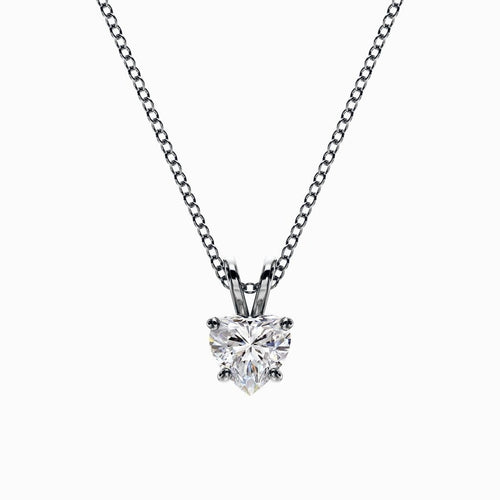 1/2 Carat Lab Grown Heart Pendant in White Gold