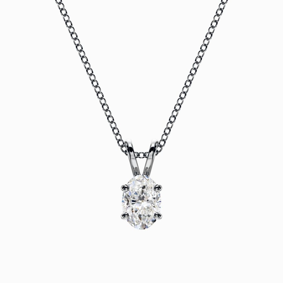 1/2 Carat Lab Diamond Oval Pendant in White Gold