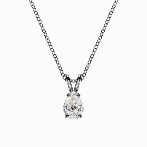 1/2 Carat Lab Diamond Pear Pendant in White Gold