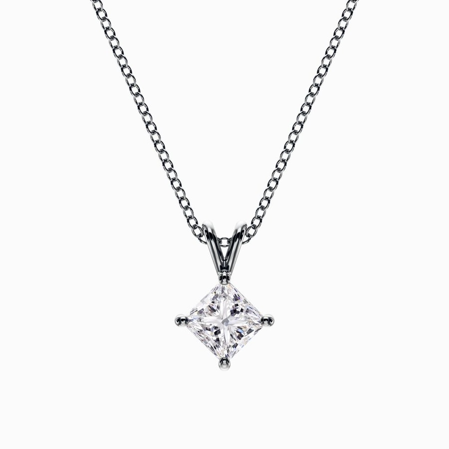 1/2 Carat Lab Diamond Princess Pendant in White Gold