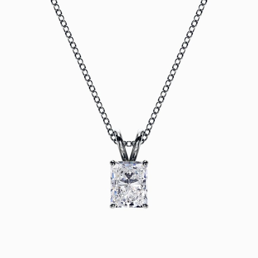 1/2 Carat Lab Grown Radiant Pendant in White Gold