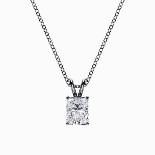 1/2 Carat Lab Grown Radiant Pendant in White Gold
