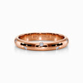 Inset Diamond Wedding Ring in Rose Gold (3 mm)