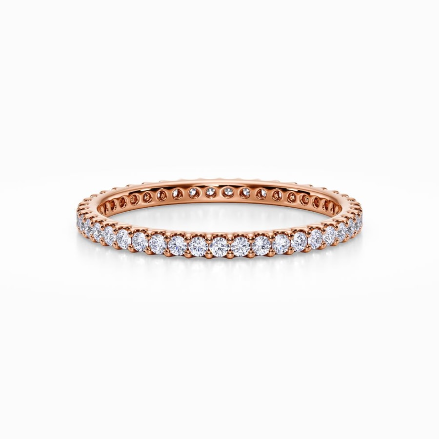 Scalloped Diamond Eternity Ring in Rose Gold (0.42 Carat)