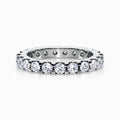 Scalloped Diamond Eternity Ring in White Gold (1.48 Carat)