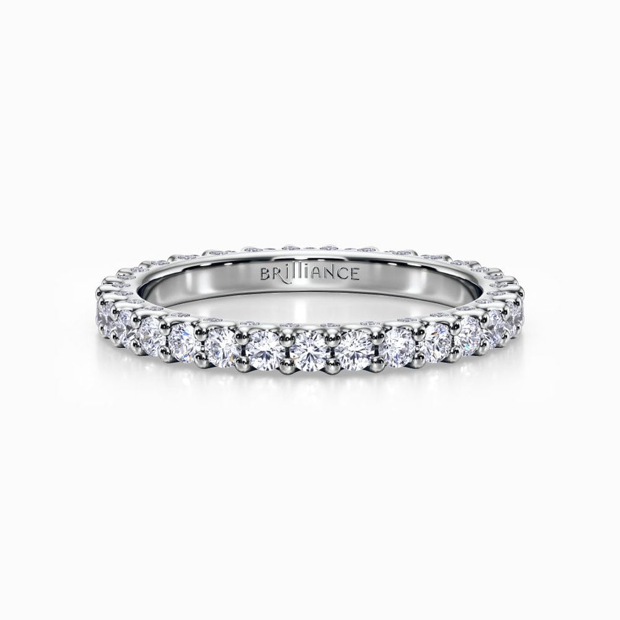 Three Sided Diamond Eternity Band In White Gold