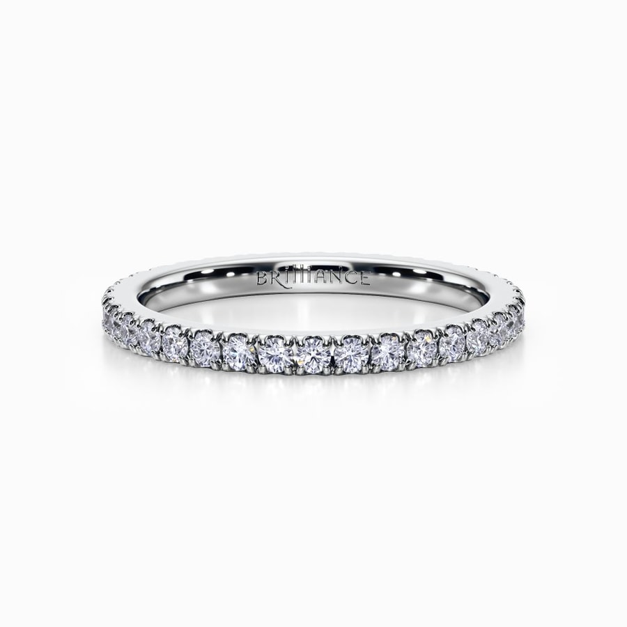 Petite Pave Eternity Ring In White Gold (0.63 Carat)