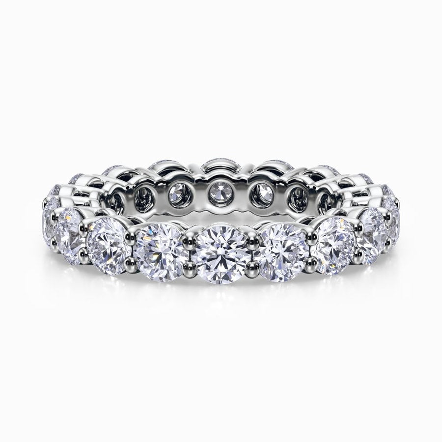 Round Cut Diamond Eternity Ring in White Gold (4.90 Carat)
