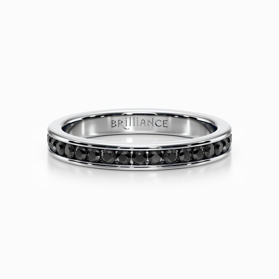 Channel Set Black Diamond Eternity Ring In Platinum