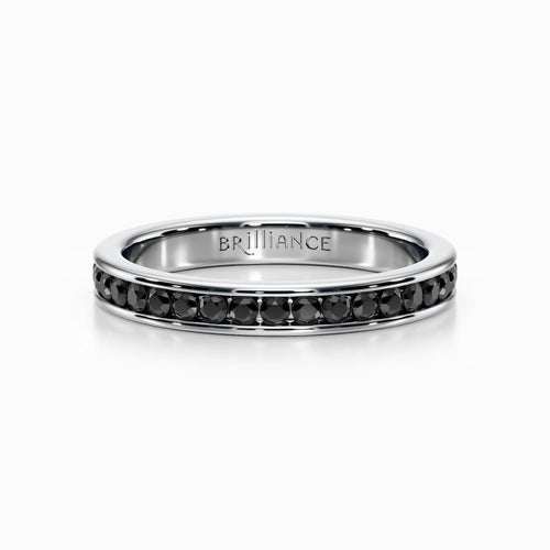 Channel Set Black Diamond Eternity Ring In Platinum
