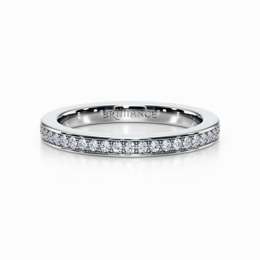 Pave Diamond Eternity Ring In White Gold (0.48 Carat)