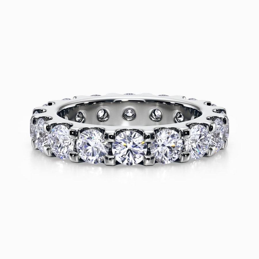 Scallop Diamond Eternity Ring In Platinum (3.98 Carat)
