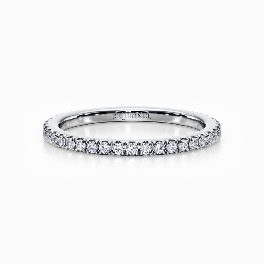 Petite Pave Eternity Ring in White Gold (0.52 Carat)